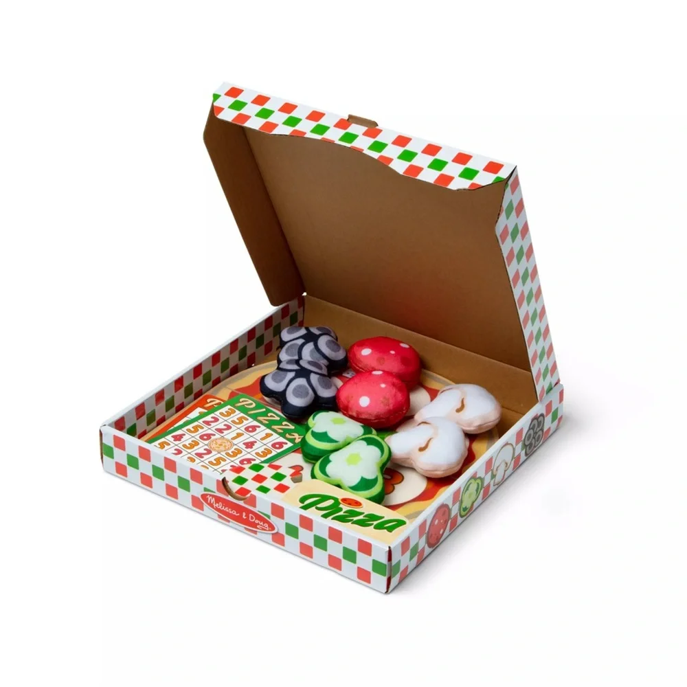 Melissa & Doug Wooden Double-Sided Pizza Topping Toss Games